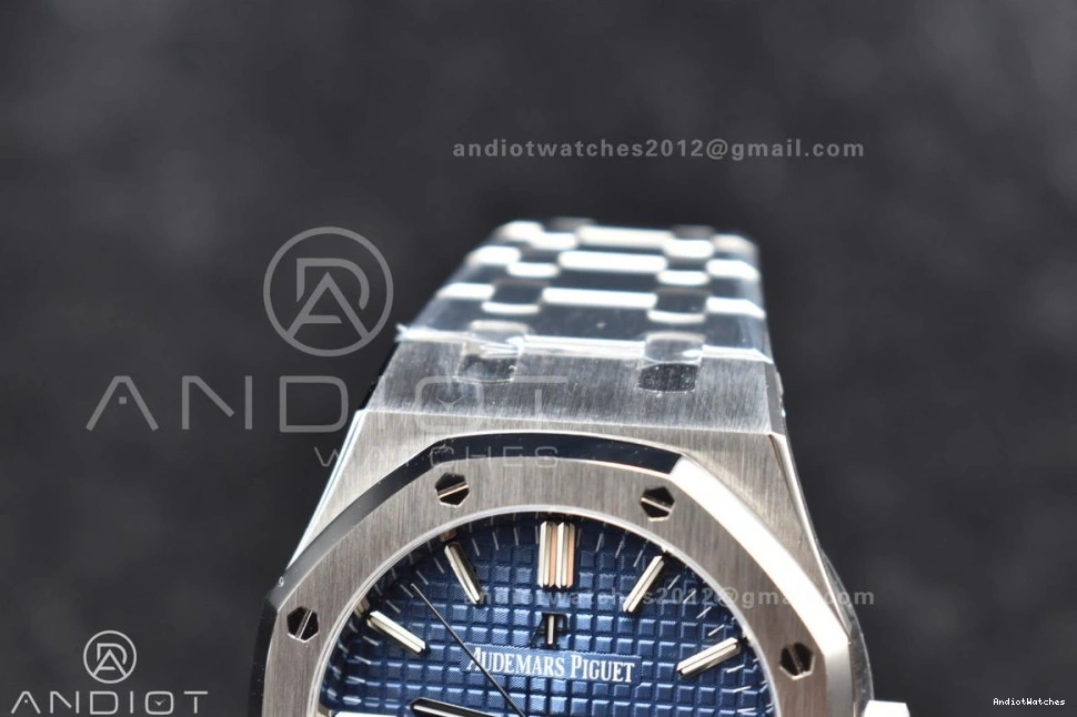 Clone SA3120 SS Edition 15450 37mm Bracelet Super Oak ZF Textured BestValue Blue Royal 1:1 Best Dial on 1029 SS 0817